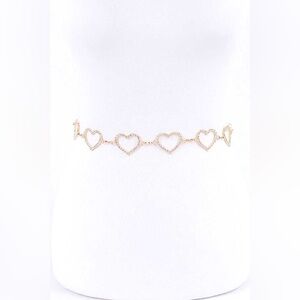 Gold or Silver Heart Metal Chain Statement Belt